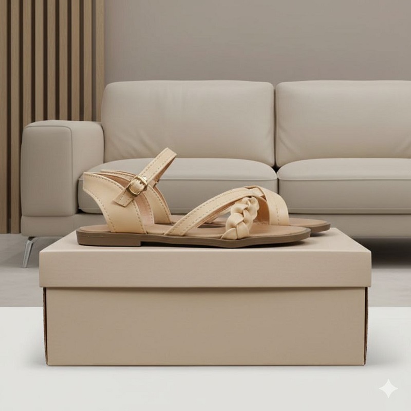 صندل دخترانه کرم مدل alma